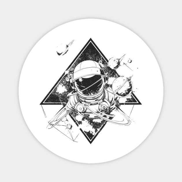 Futuristic Black and White Pencil Drawing Magnet by Vinokurio